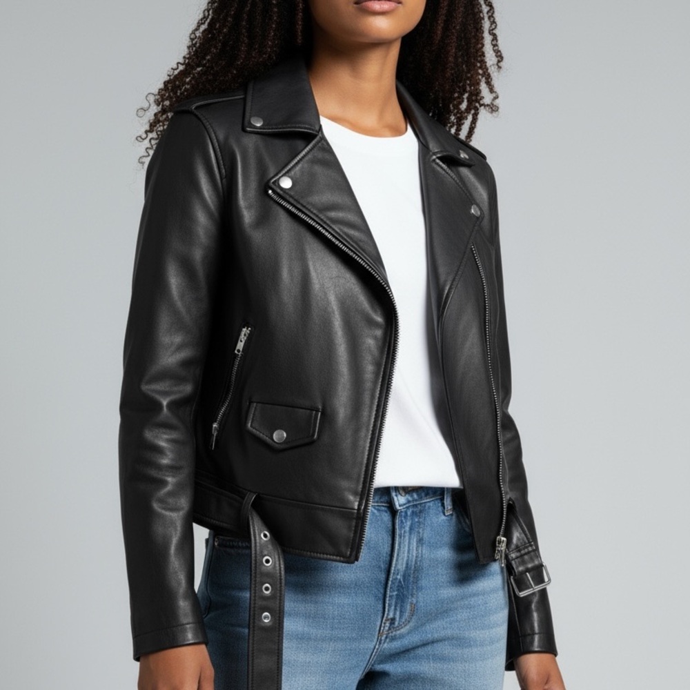 🖤Authentic Mackage Black Leather Moto Jacket (Women’s) - Picture 2 of 12